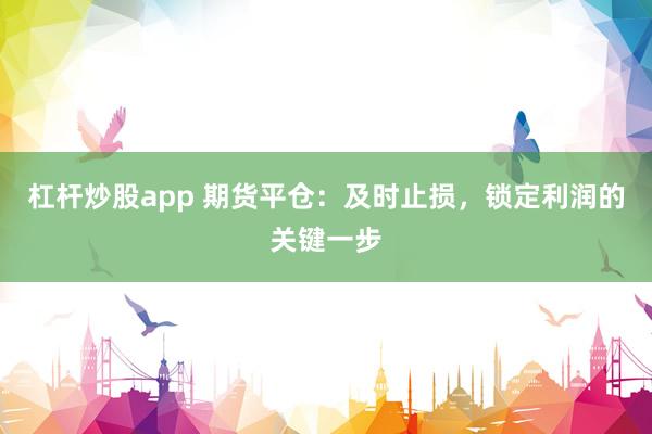 杠杆炒股app 期货平仓：及时止损，锁定利润的关键一步