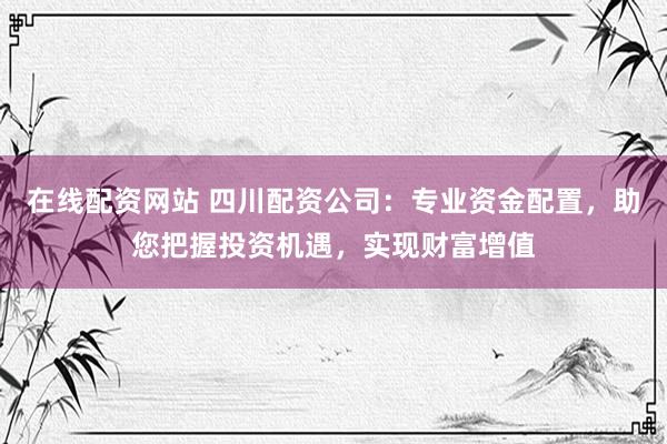 在线配资网站 四川配资公司：专业资金配置，助您把握投资机遇，实现财富增值