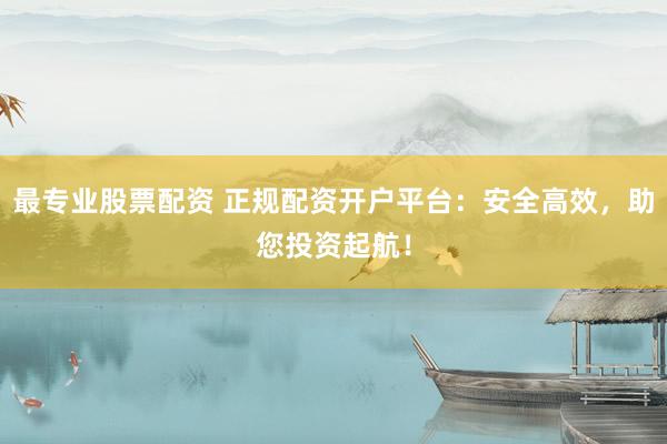 最专业股票配资 正规配资开户平台：安全高效，助您投资起航！