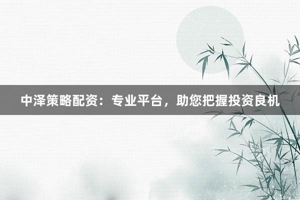 中泽策略配资：专业平台，助您把握投资良机